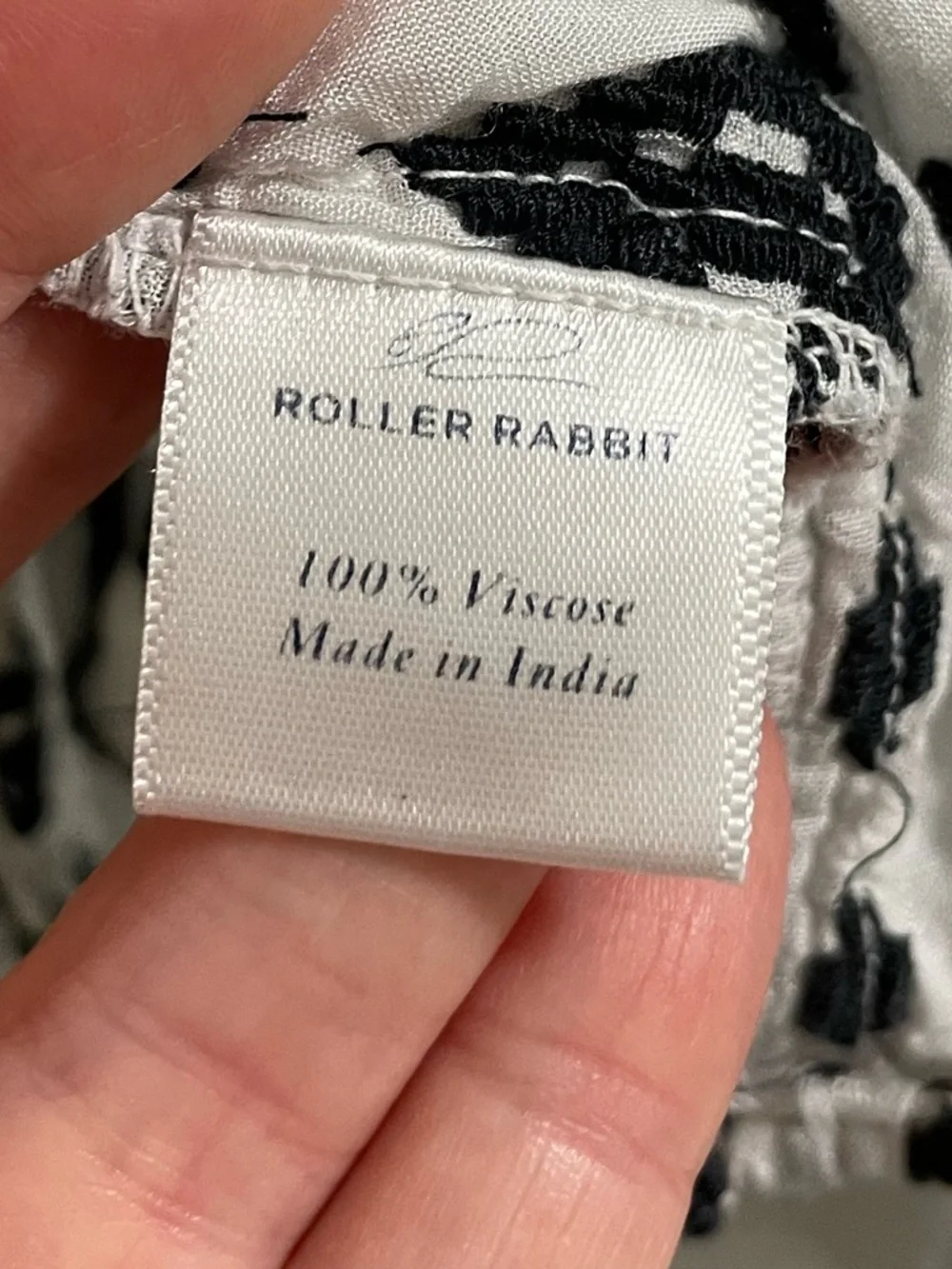 Roller Rabbit Boho Black & White Peasant Blouse - Lightweight Women's Top -as is